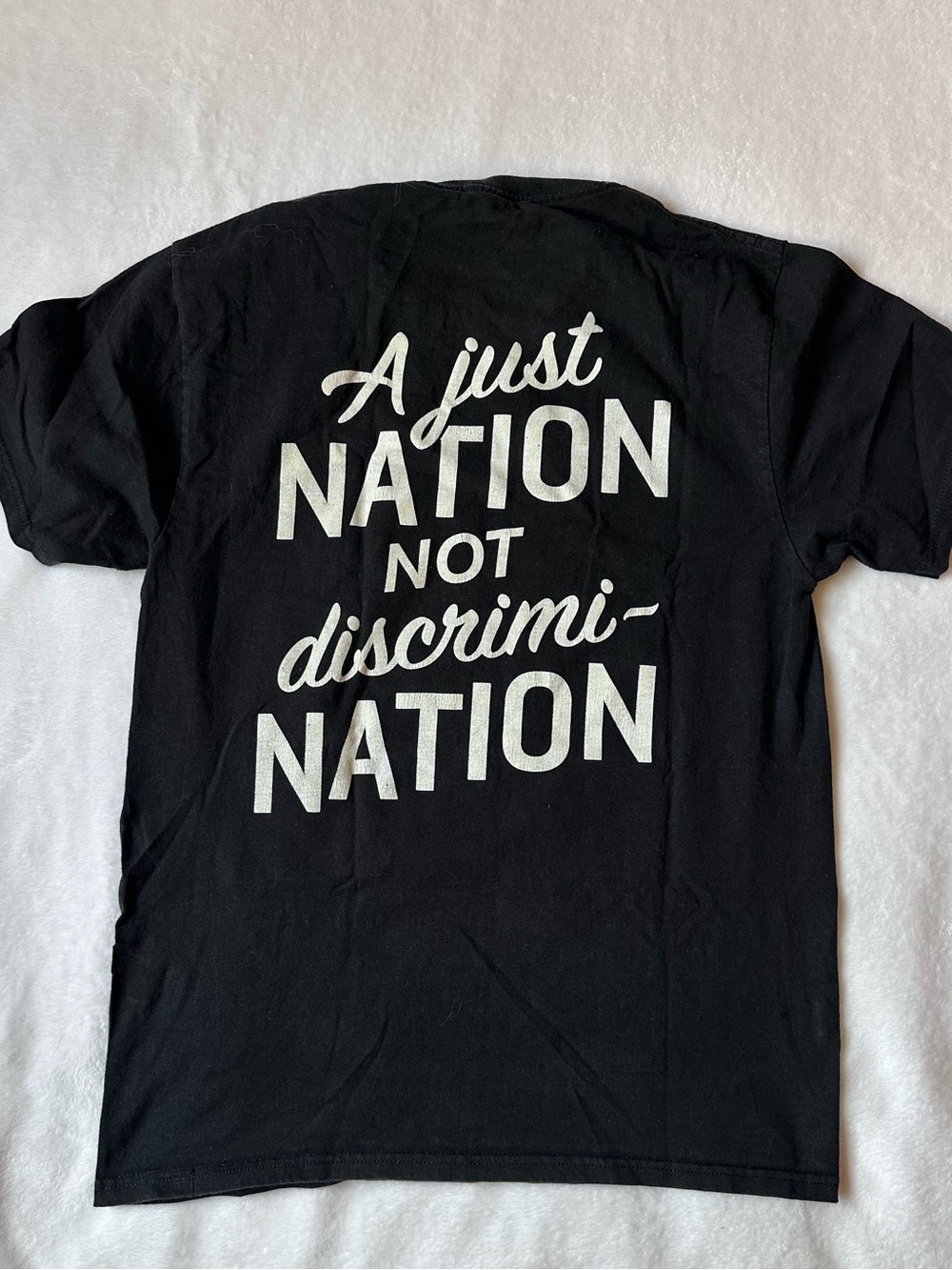 OBEY Fight Against Racism “A Just Nation Not Discrimination” Size S Crew Black